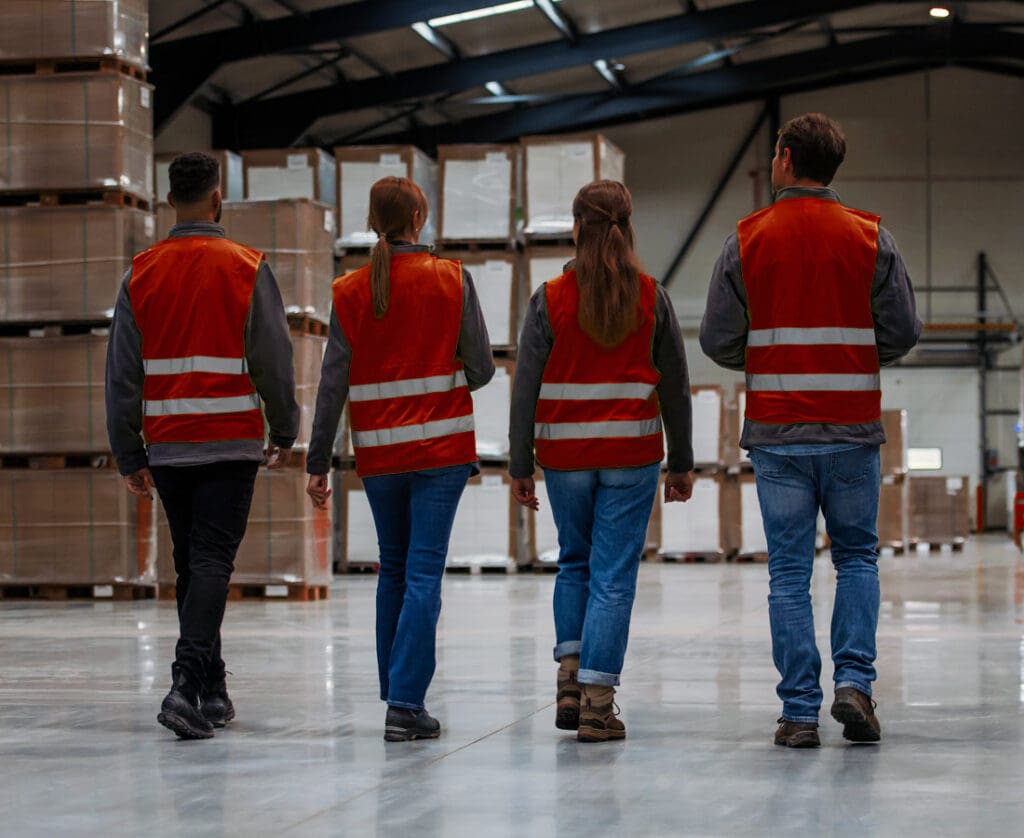 automation consultants walking in distribution center