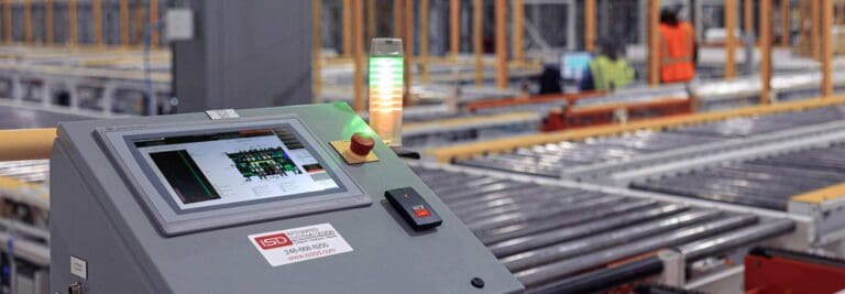 automation controls on shipping warehouse floor