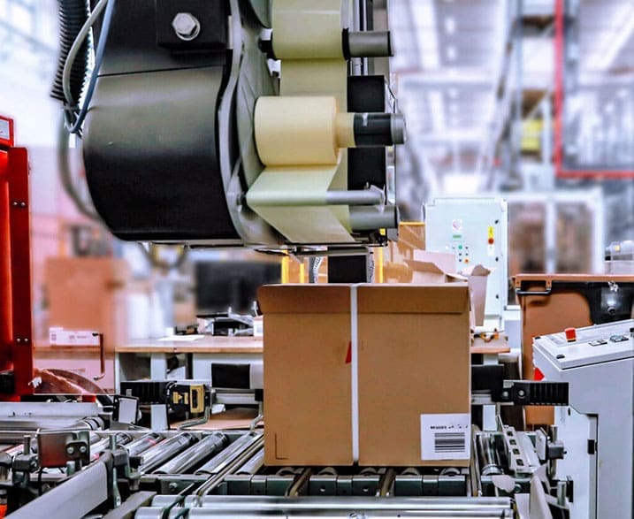 Print-and-apply labeling system inline with conveyor