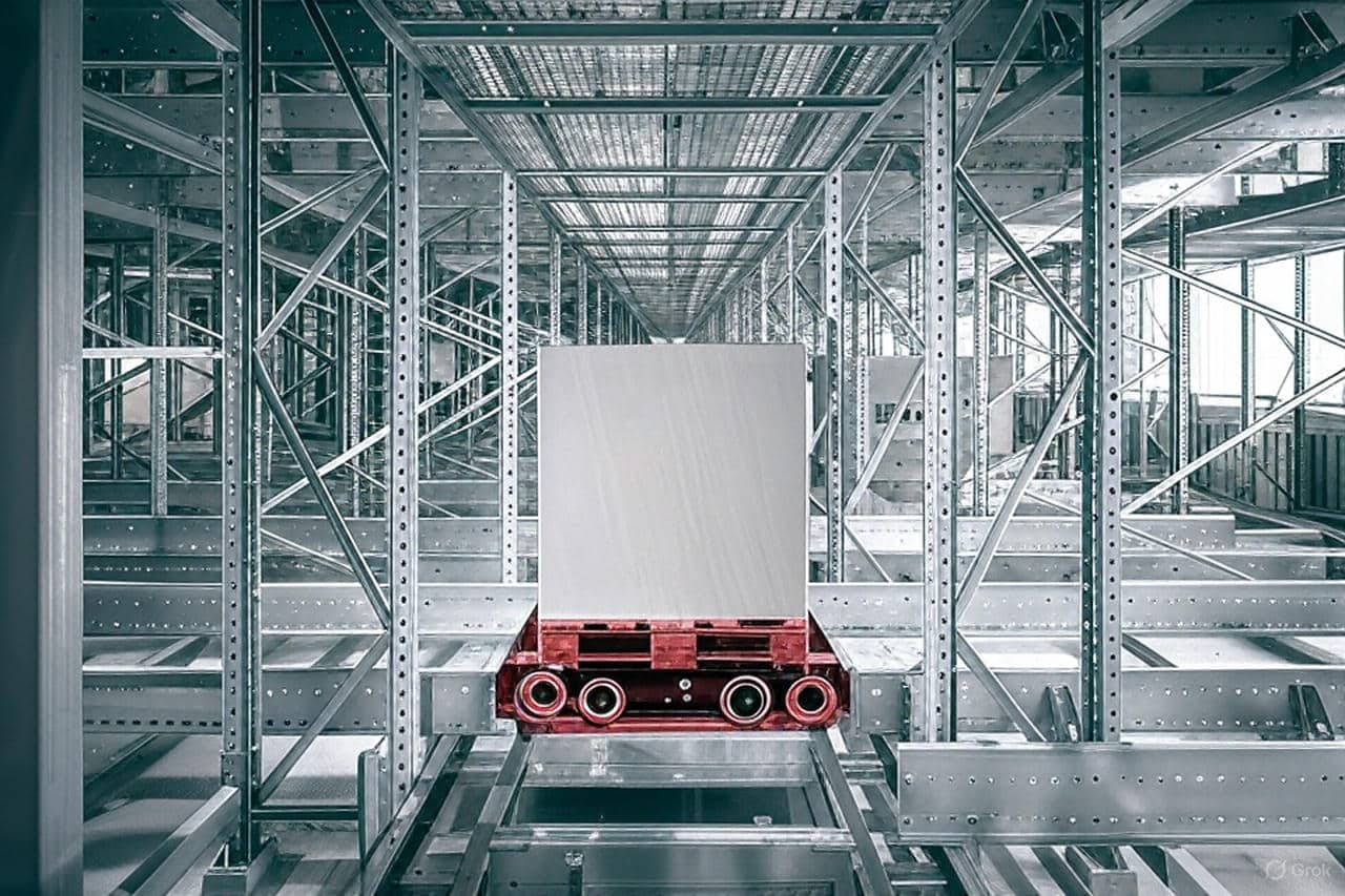 left Pallet shuttle on rails